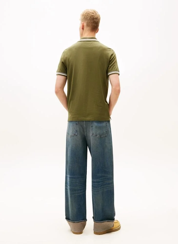 تومي جينز بولو ذو ياقة مدببة